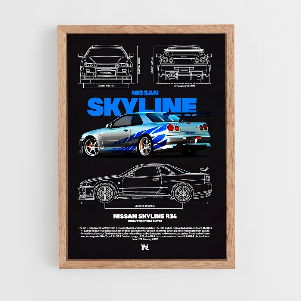 Poster Skyline Legends – affiche Nissan (vue 4)